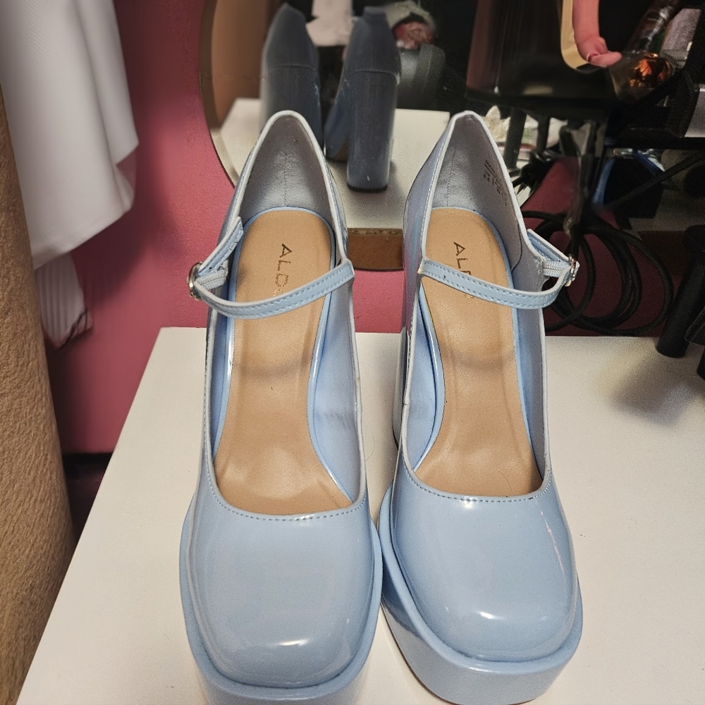 ALDO - Anjie Heeled Mary Janes - Platform - Blue